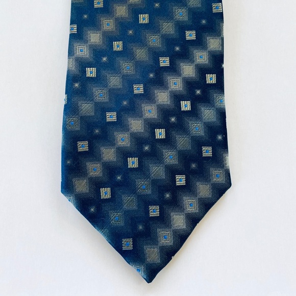 Bocara navy blue silk hand made New tie - Picture 3 of 8